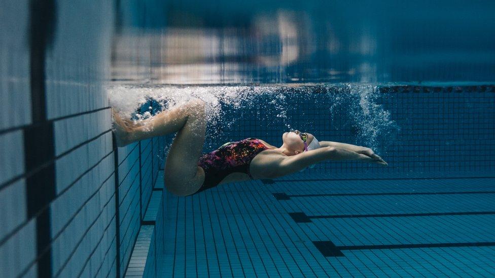 Woman underwater