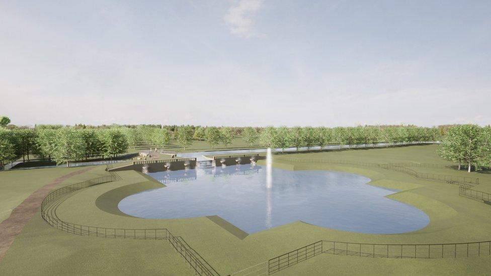 A graphic design of what the new Star Pond will look like after works are completed