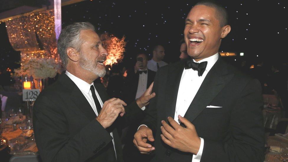 Jon Stewart and Trevor Noah