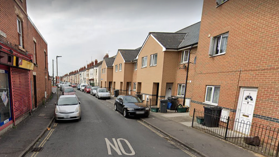 A view of the entrance to Stratton Street in Gloucester