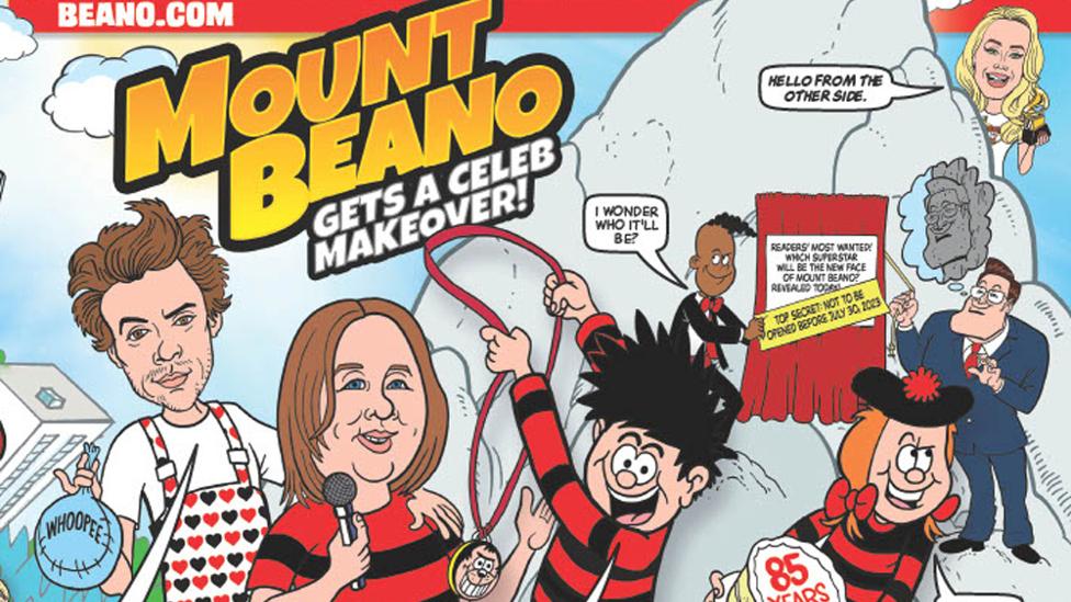 The commemorative Beano issue features Harry Styles and Adele