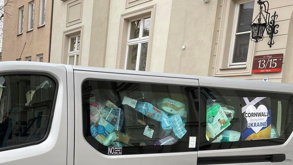 Taxi full of donations