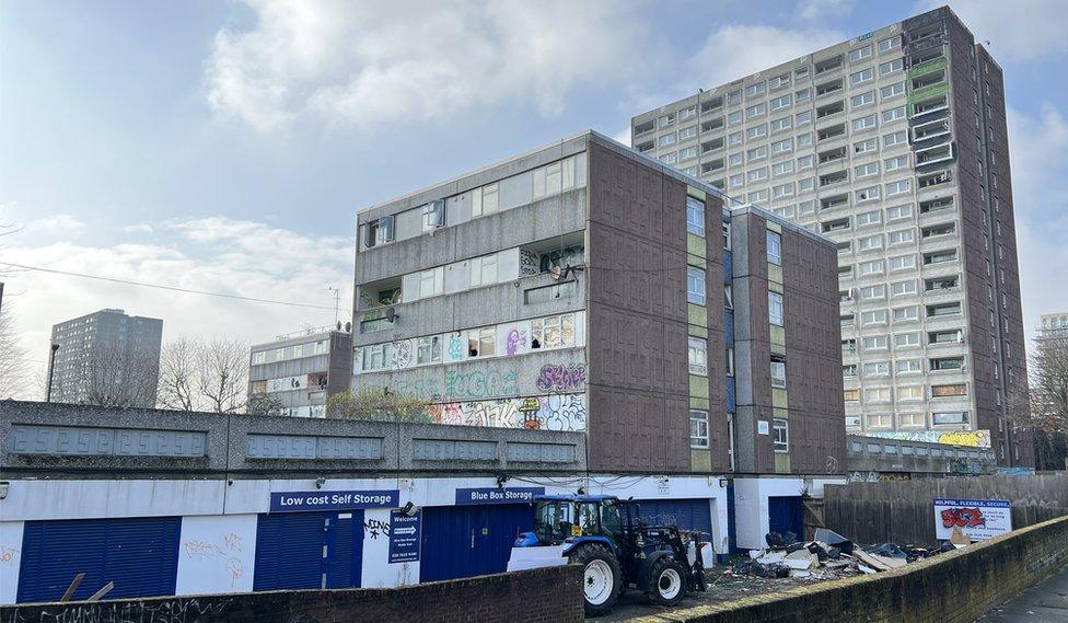 Empty South Kilburn estate buildings