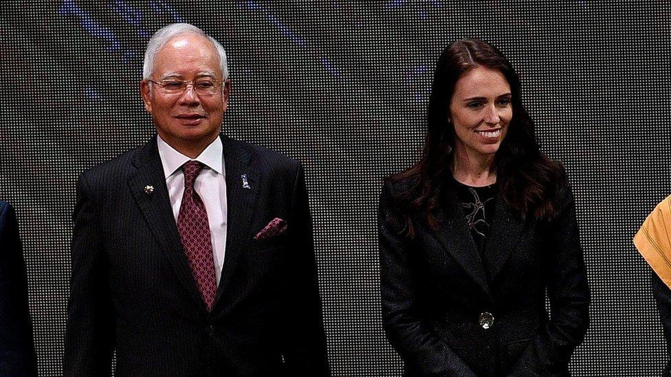 Malaysian PM Najib Razak and New Zealand PM Jacinda Ardern