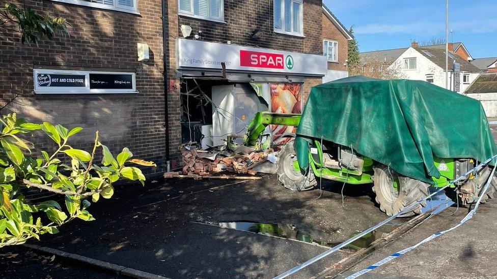 JCB teleporter and smashed up SPAR