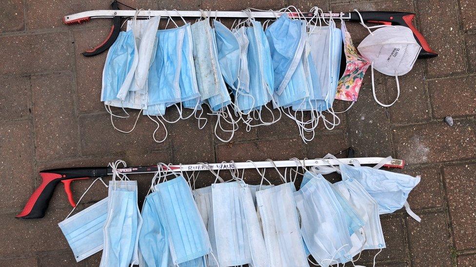 face-masks-on-a-litter-picker