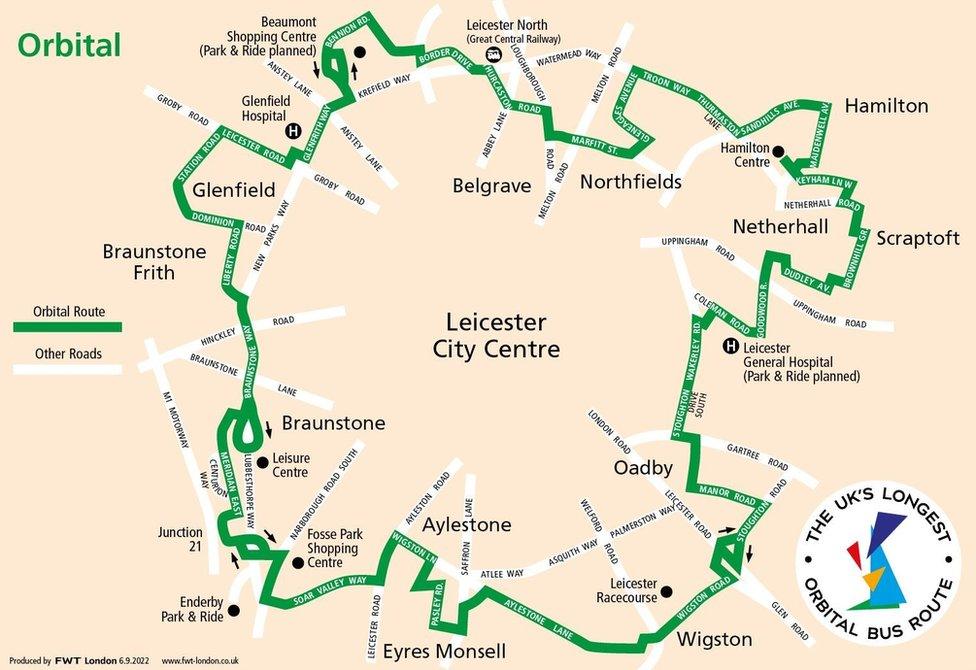 The bus route