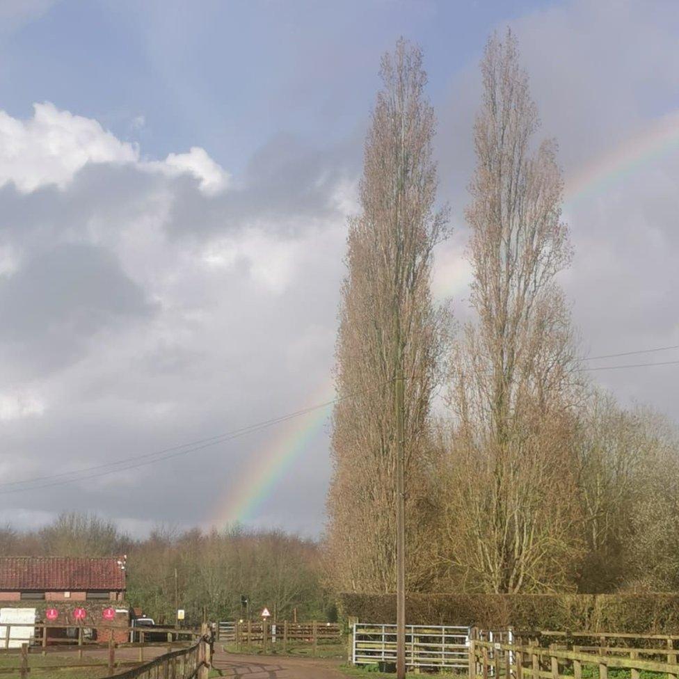 A rainbow over Redwings horse hospital