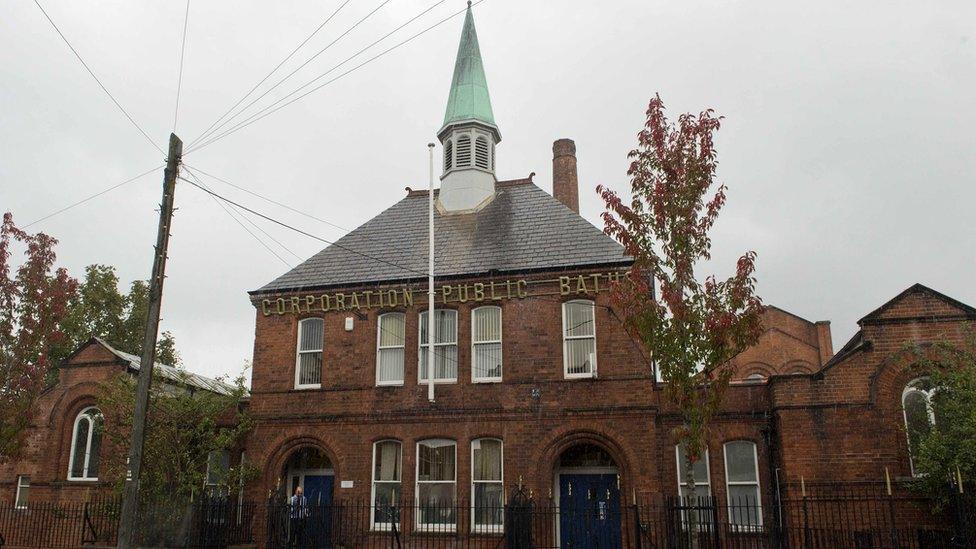 The exterior of Templemore Baths, pictured before the reconstruction project