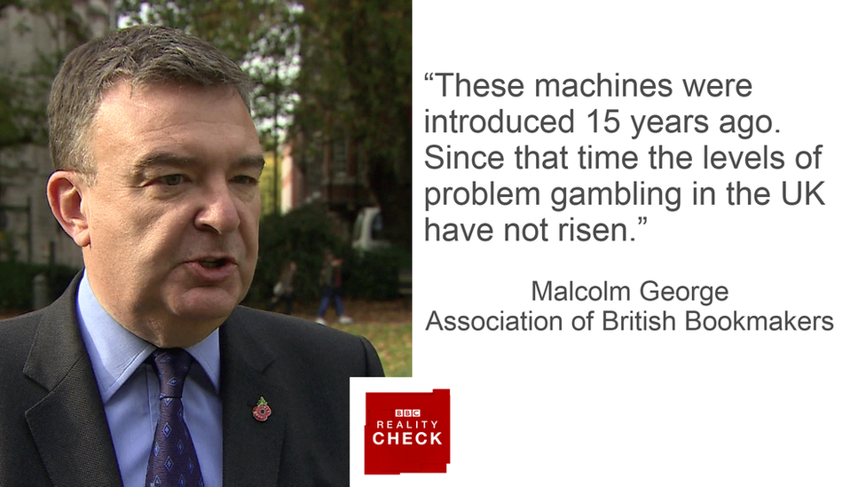 Malcolm George saying: These machines were introduced 15 years ago. Since that time the levels of problem gambling in the UK have not risen.