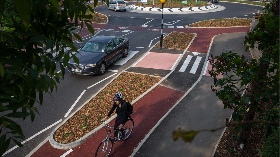 Dutch-style roundabout in Cambridge