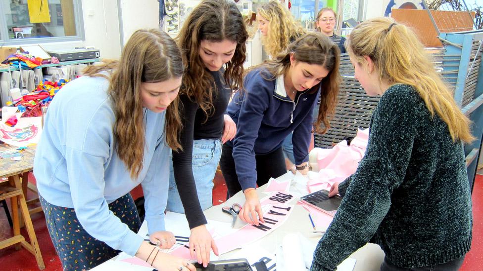 Students at the Richard Huish College in Taunton, Somerset