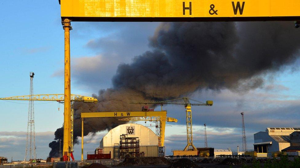 Fire in Belfast Harbour estate