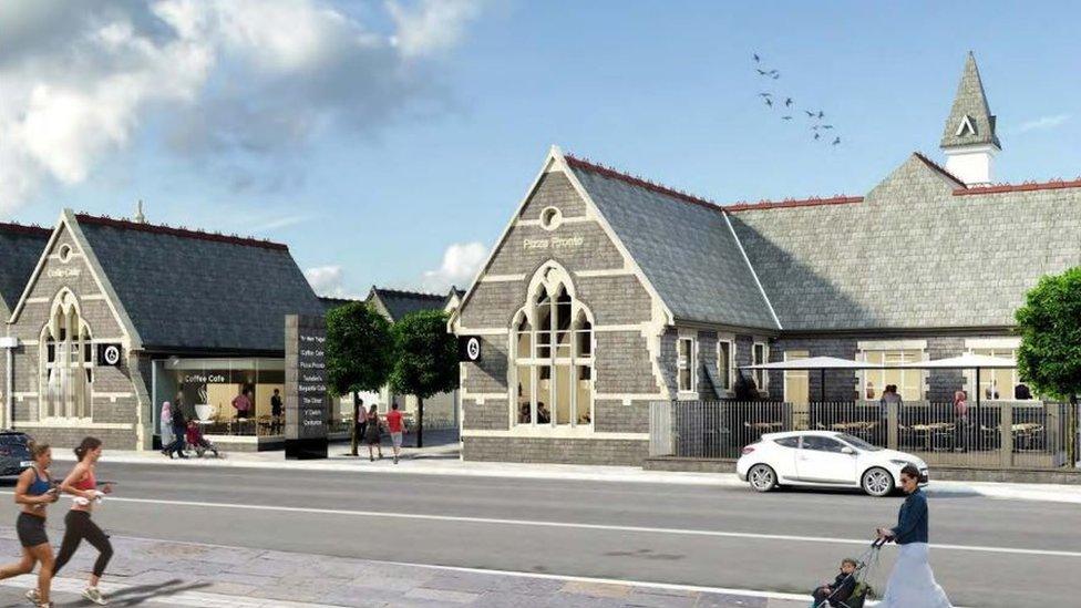 The proposed cafe quarter at Yr Hen Ysgol Gymraeg in Aberystwyth