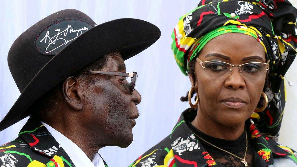 President Robert Mugabe and his wife Grace attend a Zanu-PF rally in Chinhoyi, Zimbabwe, July 29, 2017