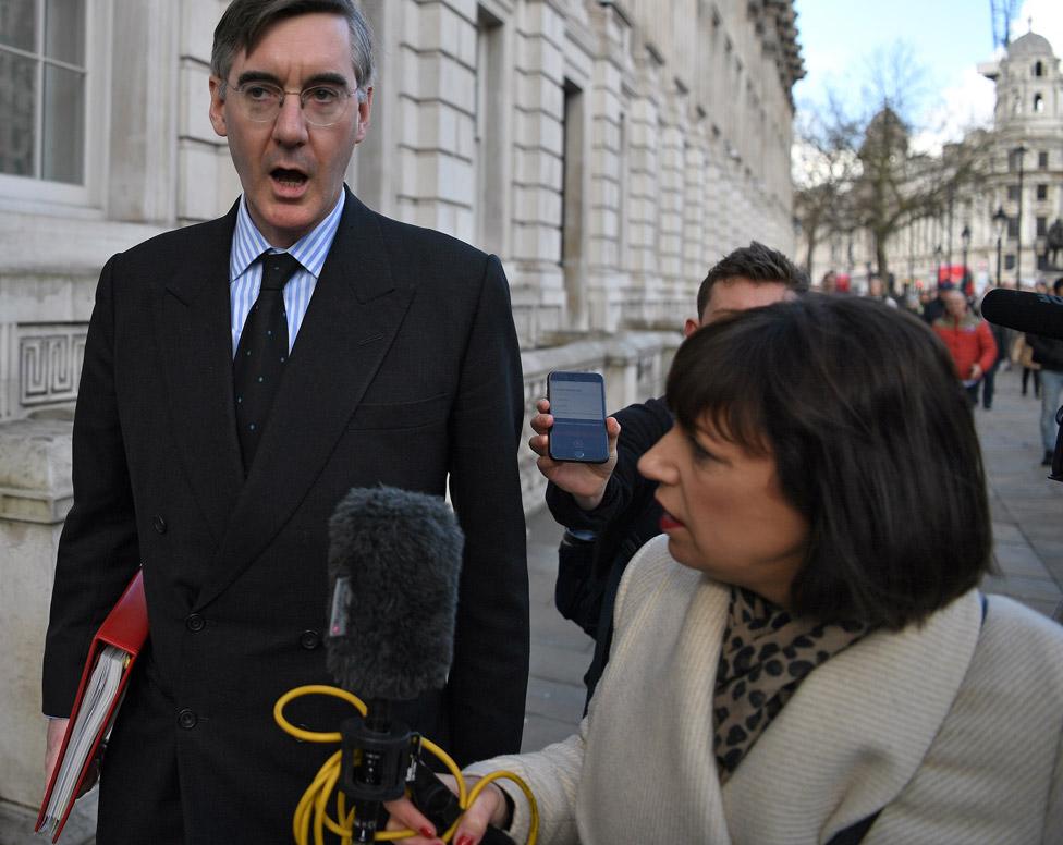 Beth Rigby interviewing Leader of the House of Commons Jacob Rees-Mogg in February