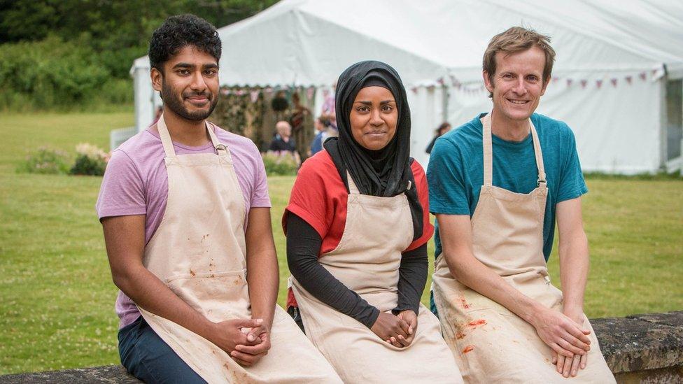 This year's finalists Tamal (L), Nadiya (C) and Ian (R)