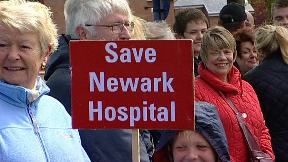 Protest outside Newark Hospital