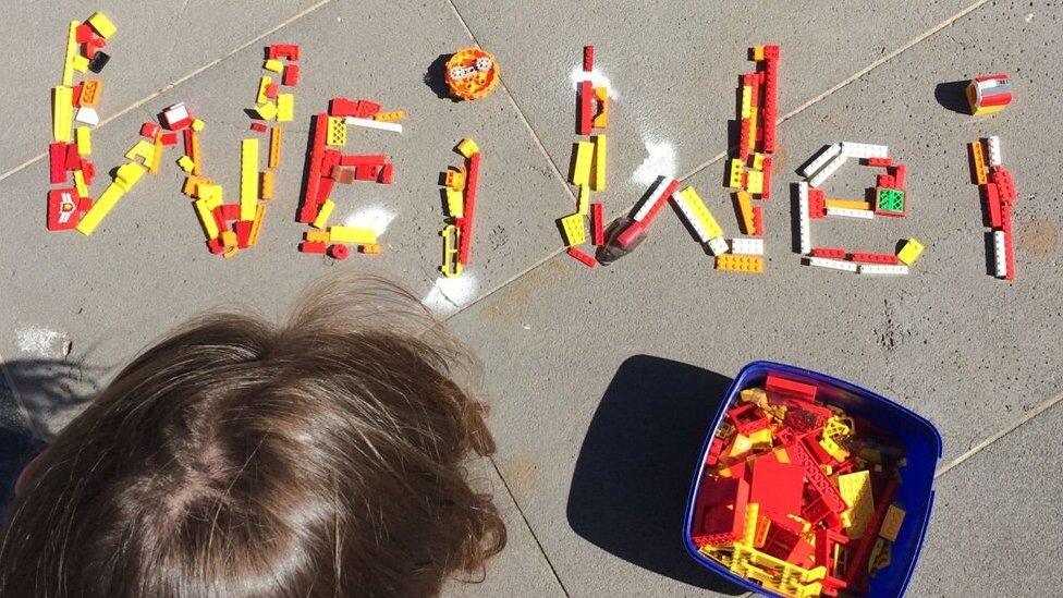 "Weiwei" is spelt out in Lego