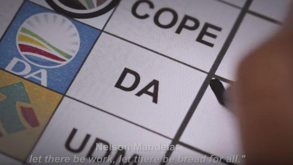 Still image from DA ad