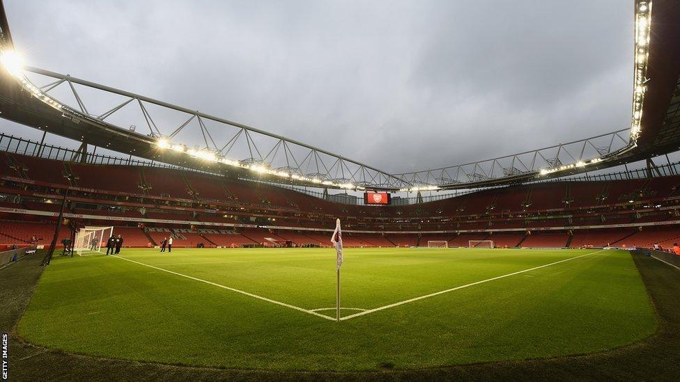 The inside of Emirates Stadium