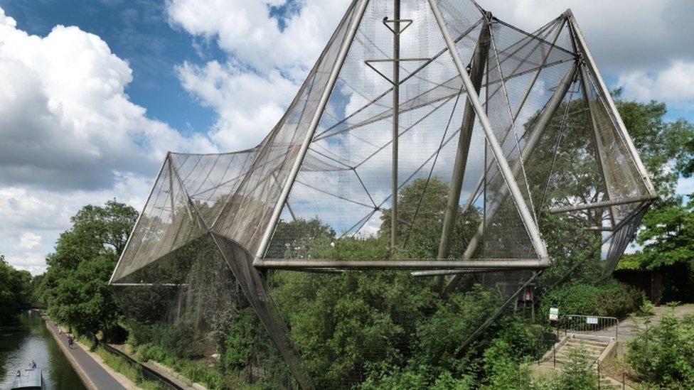 The aviary at ZSL London Zoo