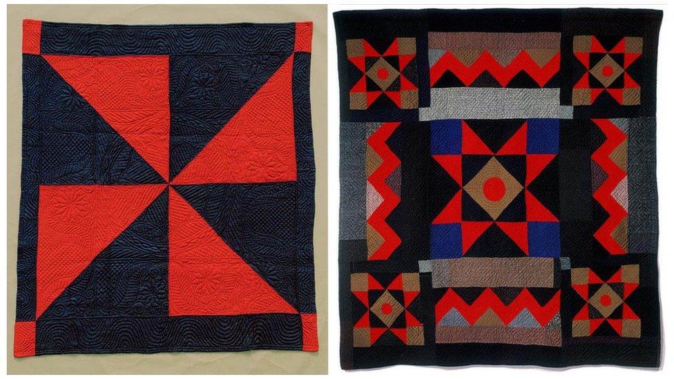 Antique Welsh flannel quilts