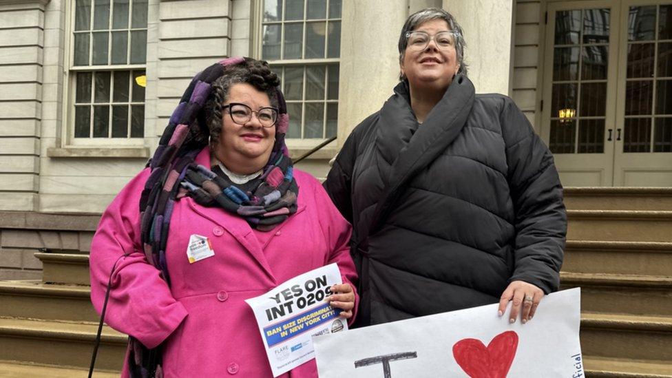 Supporters of the bill rally in NY in February 2023