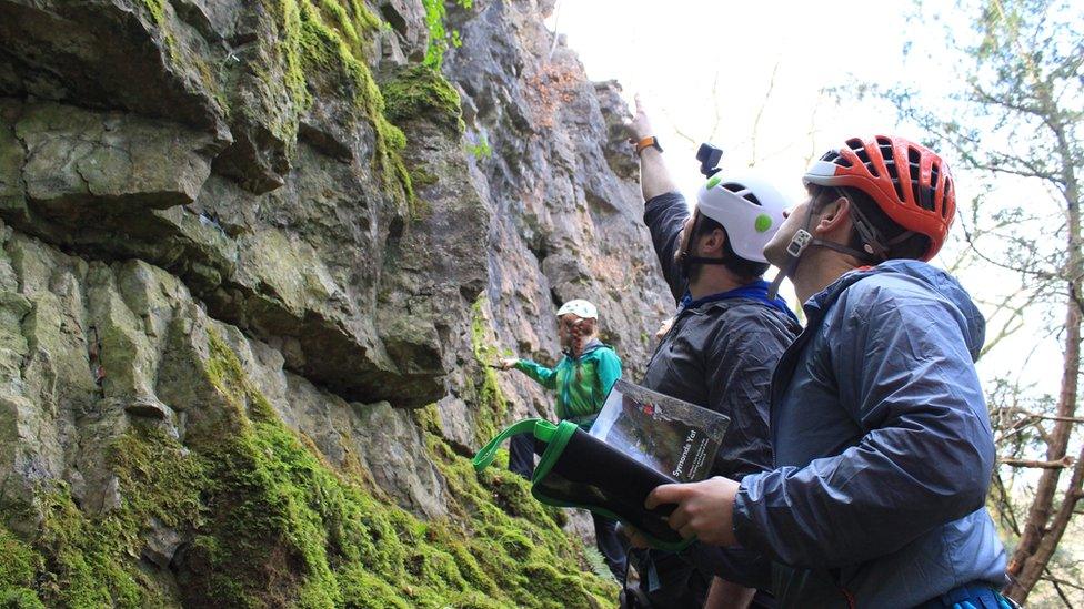 Climber on Symonds Yat