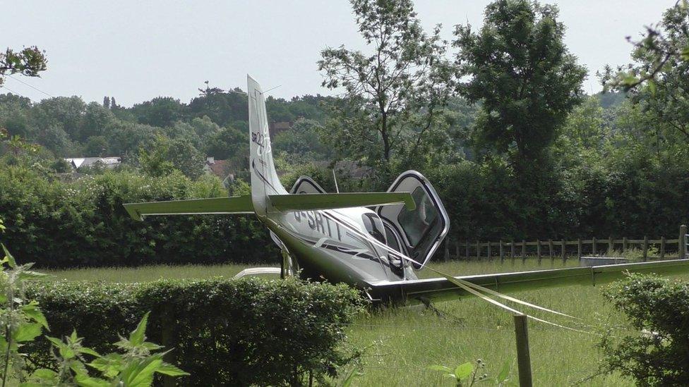 The crashed plane