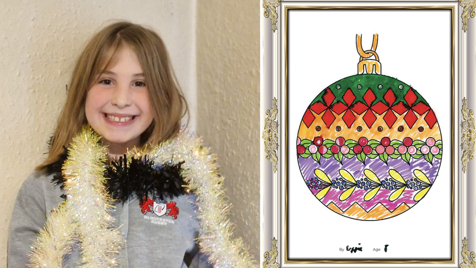 A photo of Effie and her Christmas card design