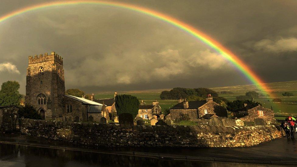 The moonbow across Horton, Ribblesdale.