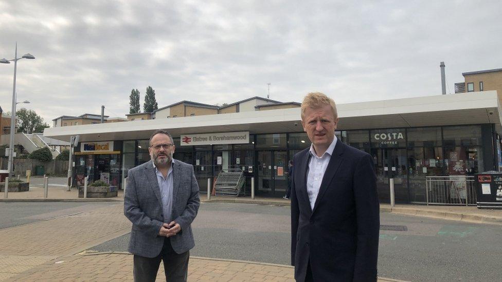 Councillor Morris Bright and Oliver Dowden MP