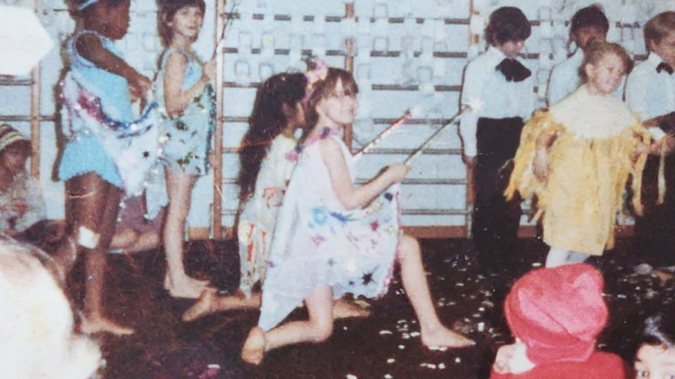 Katriona in a school play, aged eight