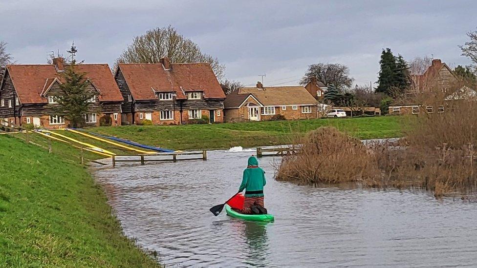 Oscar on his paddleboard