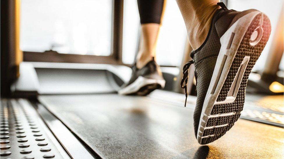 Runner on treadmill