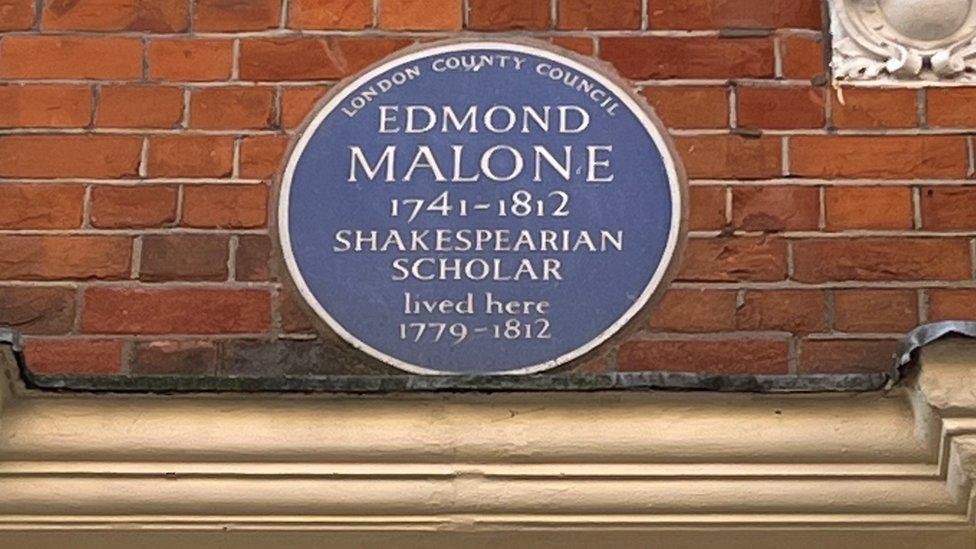 Plaque for Edmond Malone