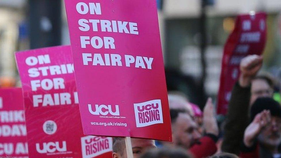 UCU members on strike in Manchester in November