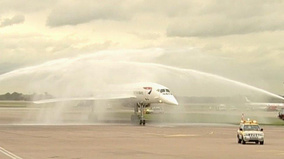 Concorde after landing at Manchester