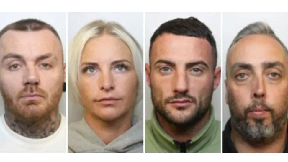 Mugshots of Austen Barnes-Sargeant, Carlie Bridges, Kyle Joyner and Paul O'Shea