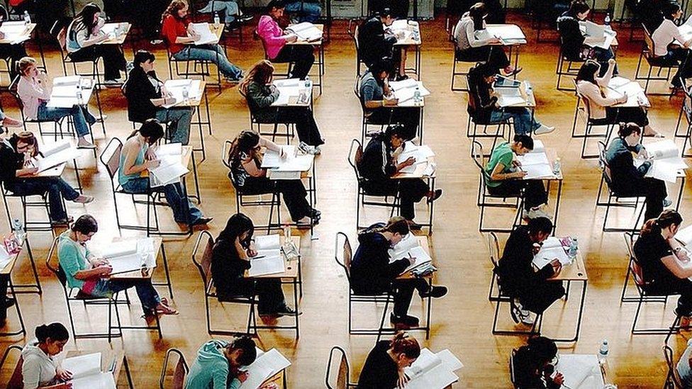 Pupils sitting an exam