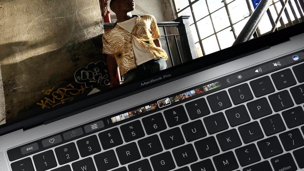 An Apple MacBook Pro keyboard from 2016