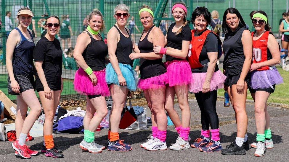 A group of players at the Women's Health Netball Festival