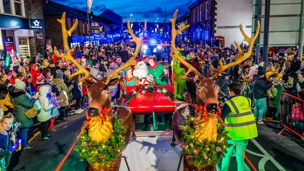 Christmas parade in Treorchy