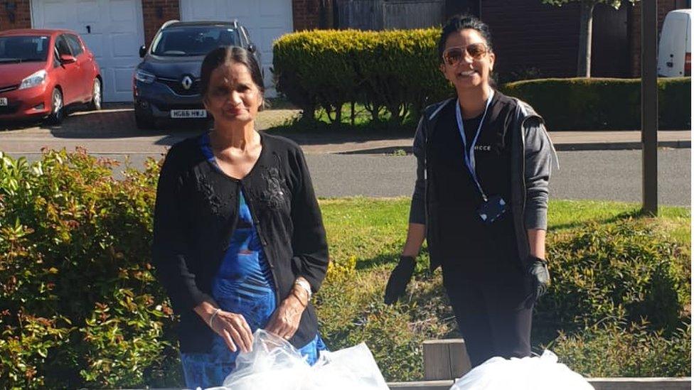 Volunteers in Bedfordshire with PPE materials