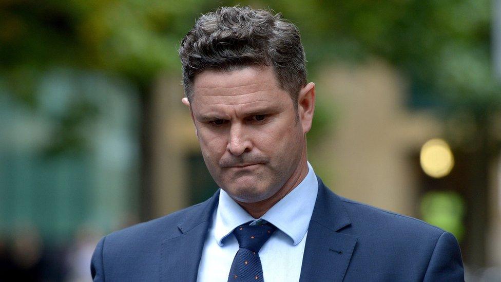 New Zealand cricketer Chris Cairns outside Southwark Crown Court, London