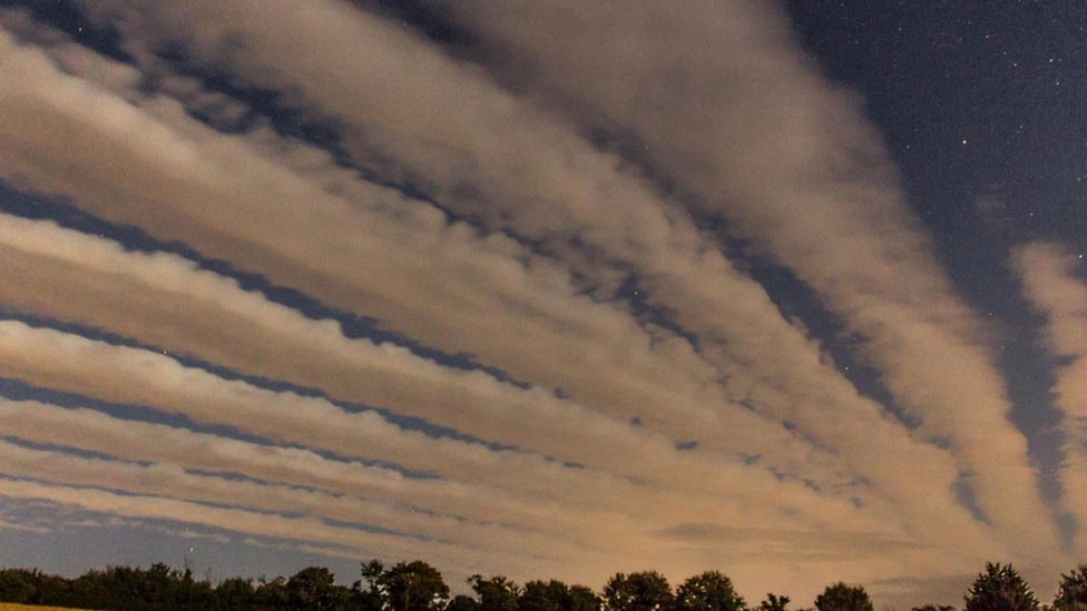 Cloud streets above Tackley in Oxfordshire