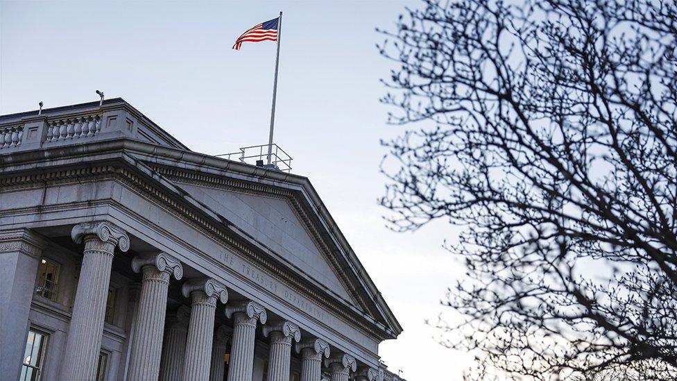 The Treasury Department is seen on January 18, 2023 in Washington, DC