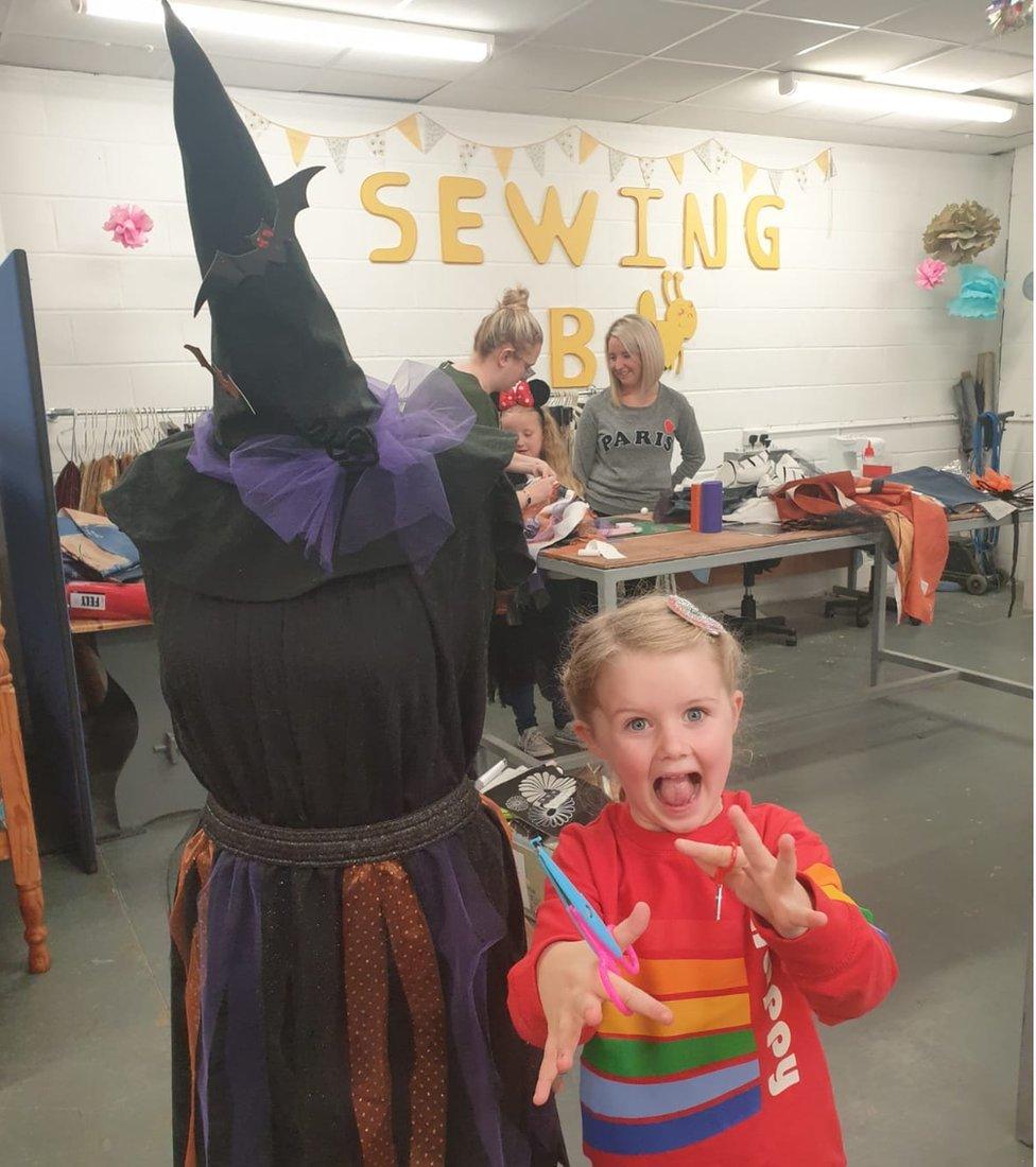 Lily Durkan at the Stitch a Witch workshop in Derry