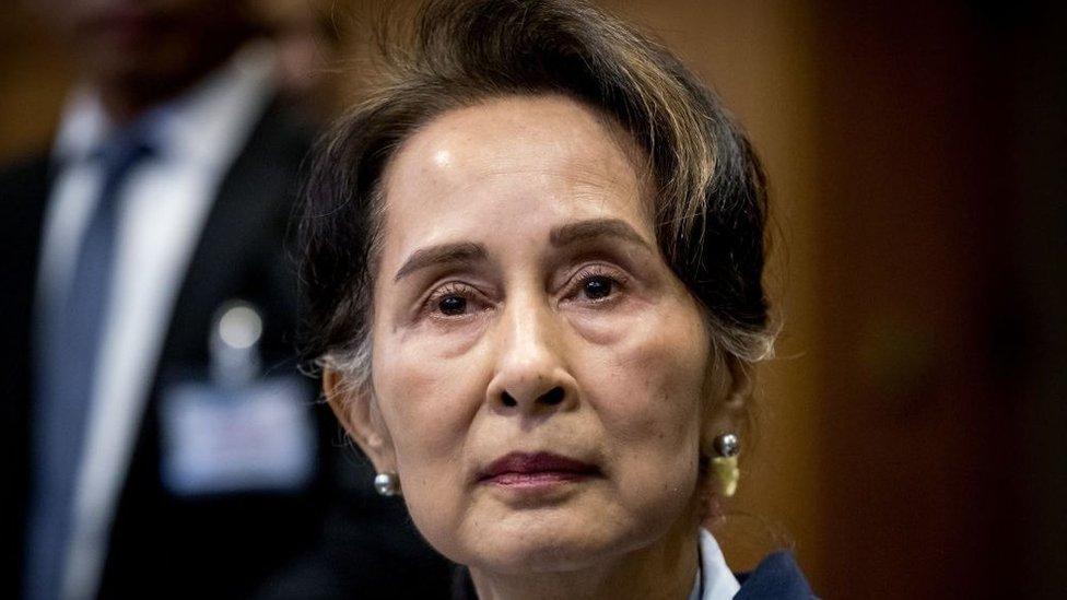 Aung San Suu Kyi at The Hague in 2019